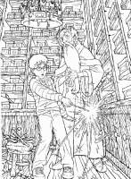 A coloring page of harry potter